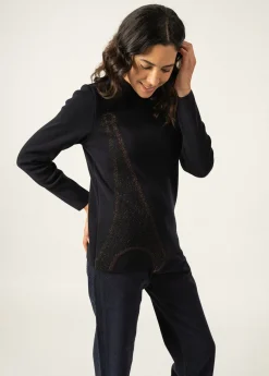 Brégançon Eiffel sailor jumper with lurex detailing