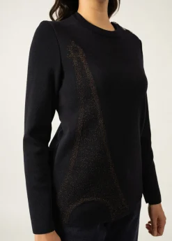 Brégançon Eiffel sailor jumper with lurex detailing