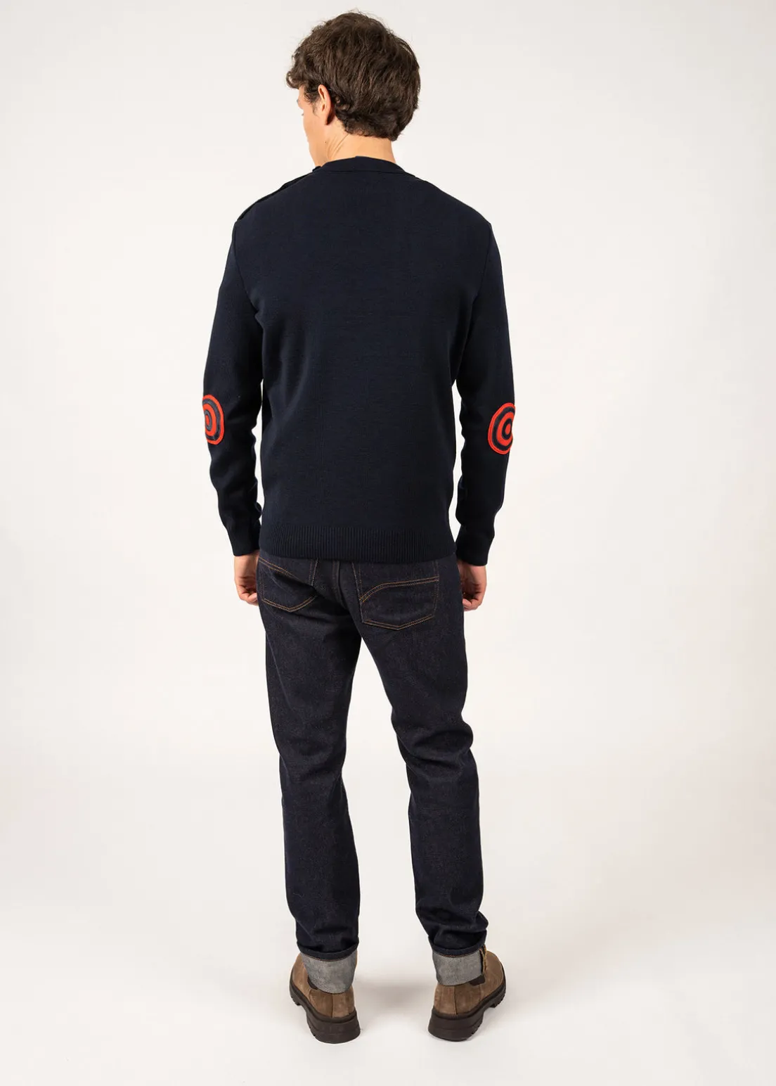 Comfortable sailor jumper with elbow patches