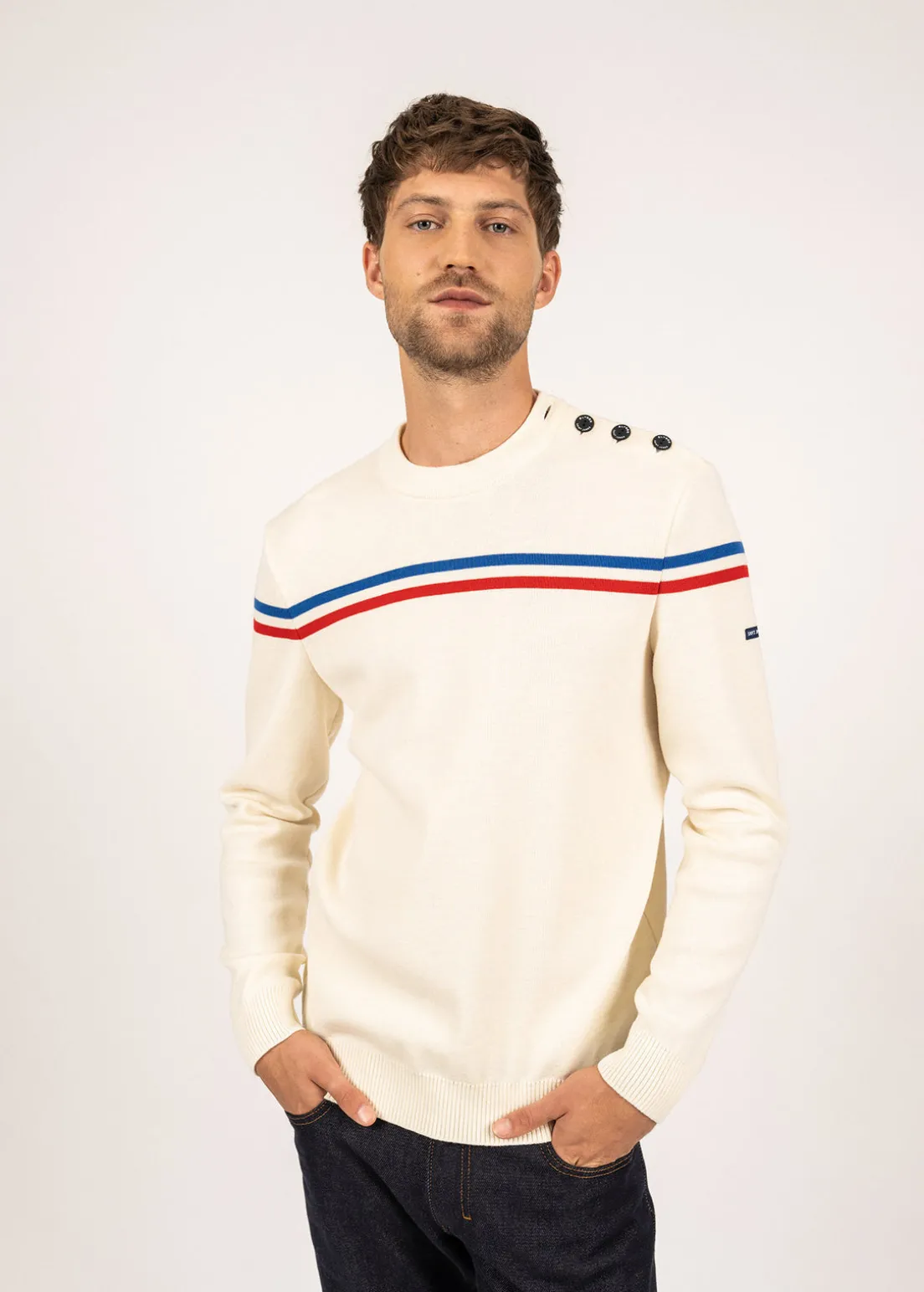 Elysée jumper with placed stripes