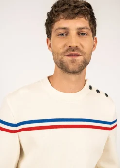 Elysée jumper with placed stripes