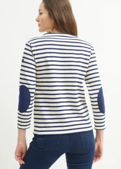 Guildo boat neck striped sailor shirt