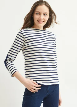 Guildo boat neck striped sailor shirt
