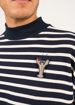 Heart Lobster Embroidered Brooch