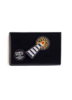 Lighthouse embroidered brooch