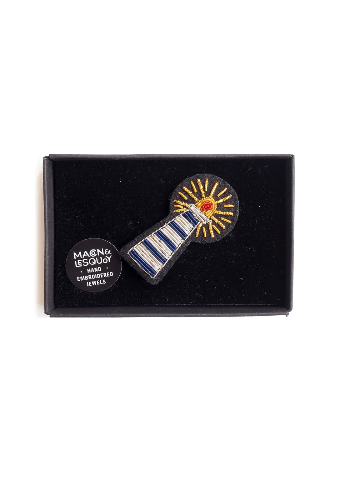 Lighthouse embroidered brooch