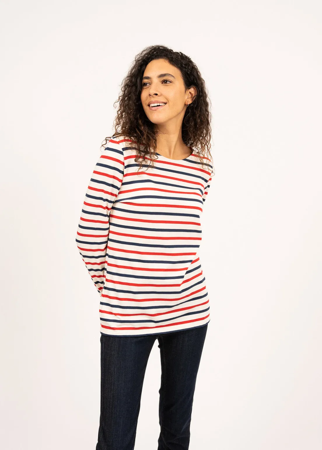 Minquidame tricolour striped sailor shirt