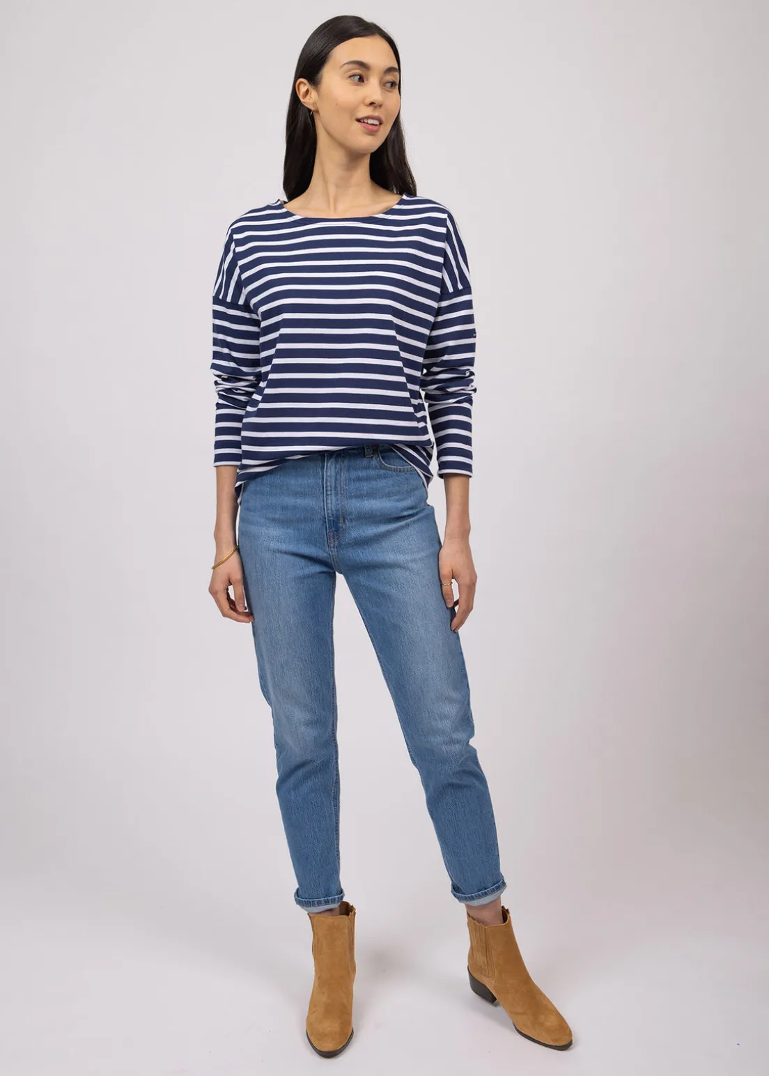 Minquiers Drop oversized striped sailor shirt