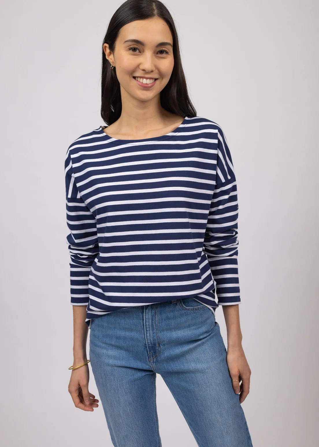 Minquiers Drop oversized striped sailor shirt