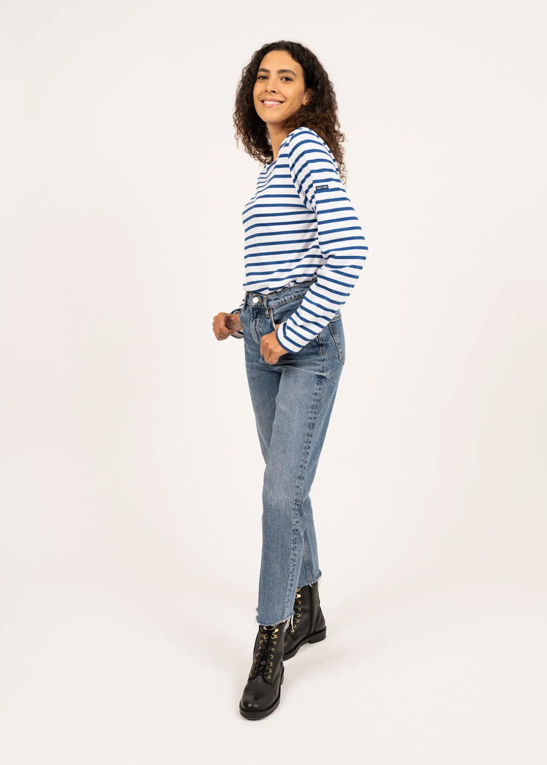 Minquiers unisex striped sailor shirt