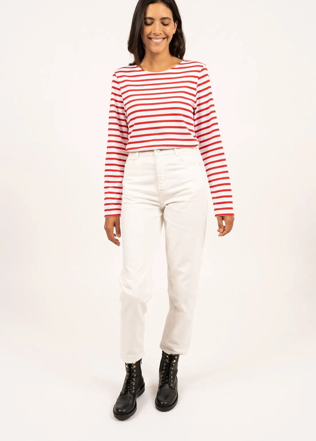 Minquiers unisex striped sailor shirt