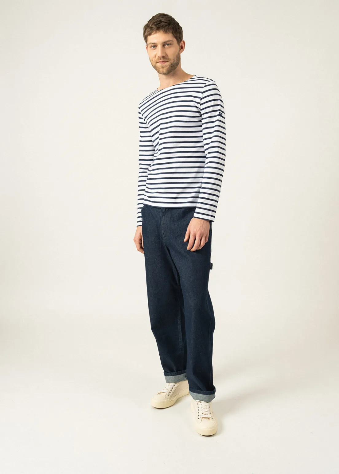 Minquiers unisex striped sailor shirt