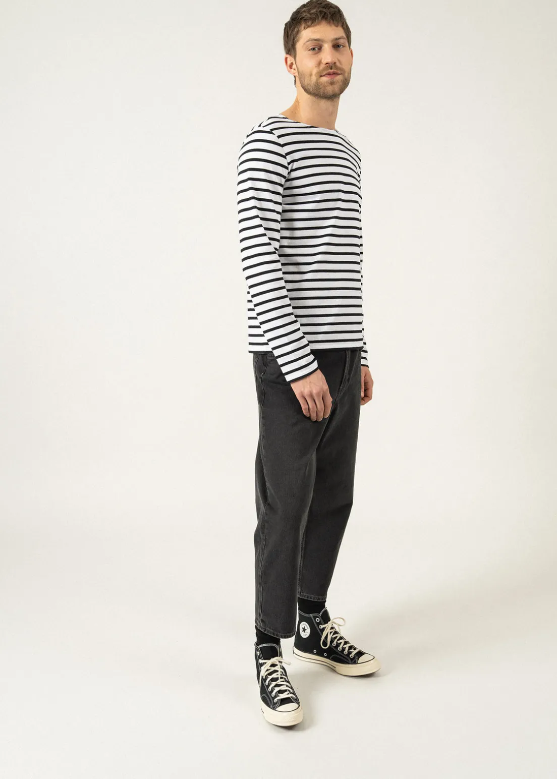 Minquiers unisex striped sailor shirt