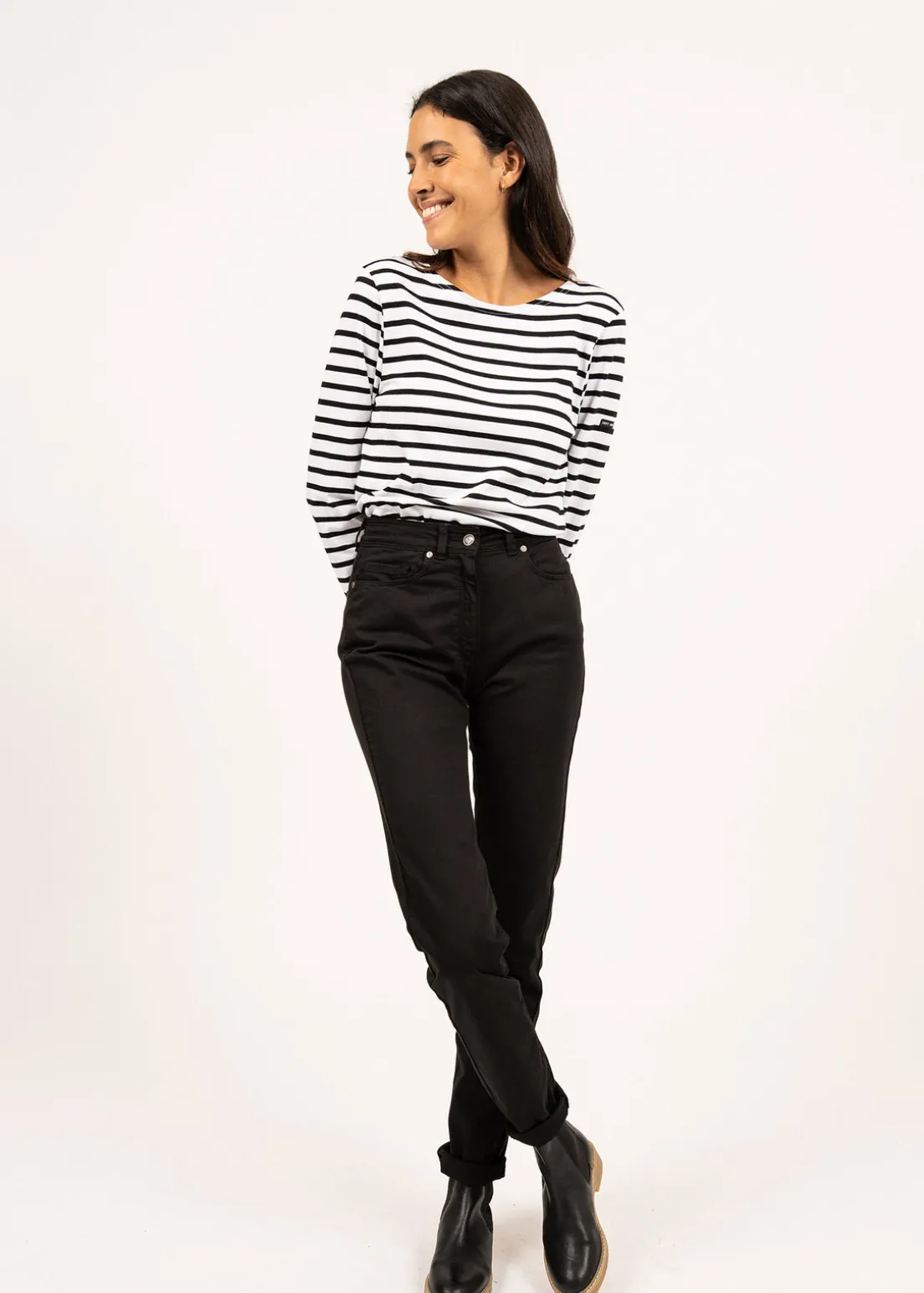 Minquiers unisex striped sailor shirt