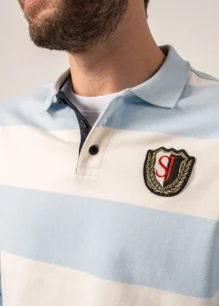 Pierrot Rugby-style Striped Polo Shirt