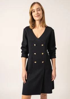 Royale Lurex Wool Wrap Dress