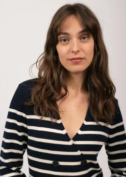 Royale striped dress in wool