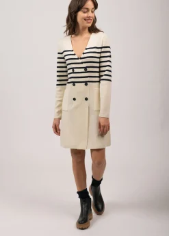 Royale striped dress in wool