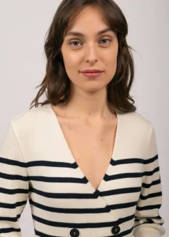 Royale striped dress in wool