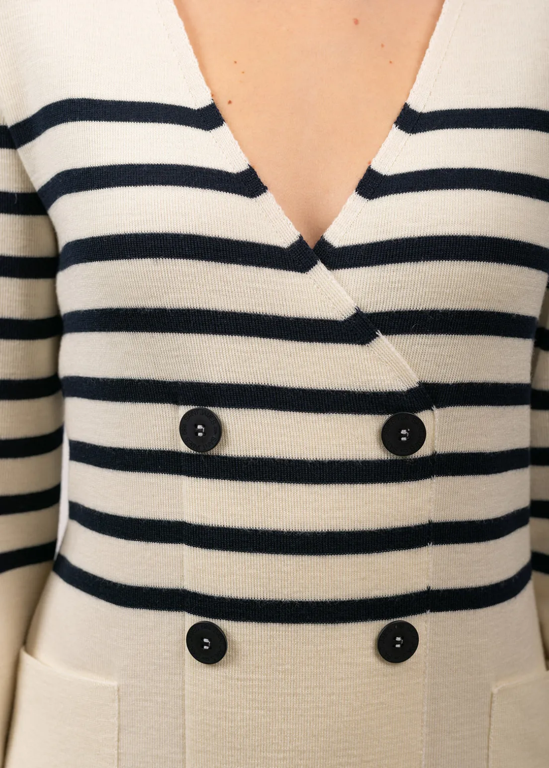 Royale striped dress in wool