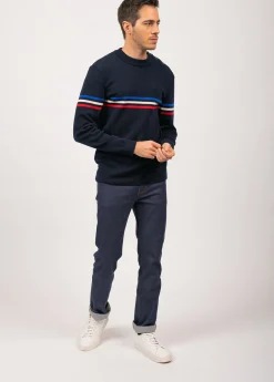 Sailor jumper with tricolour stripes