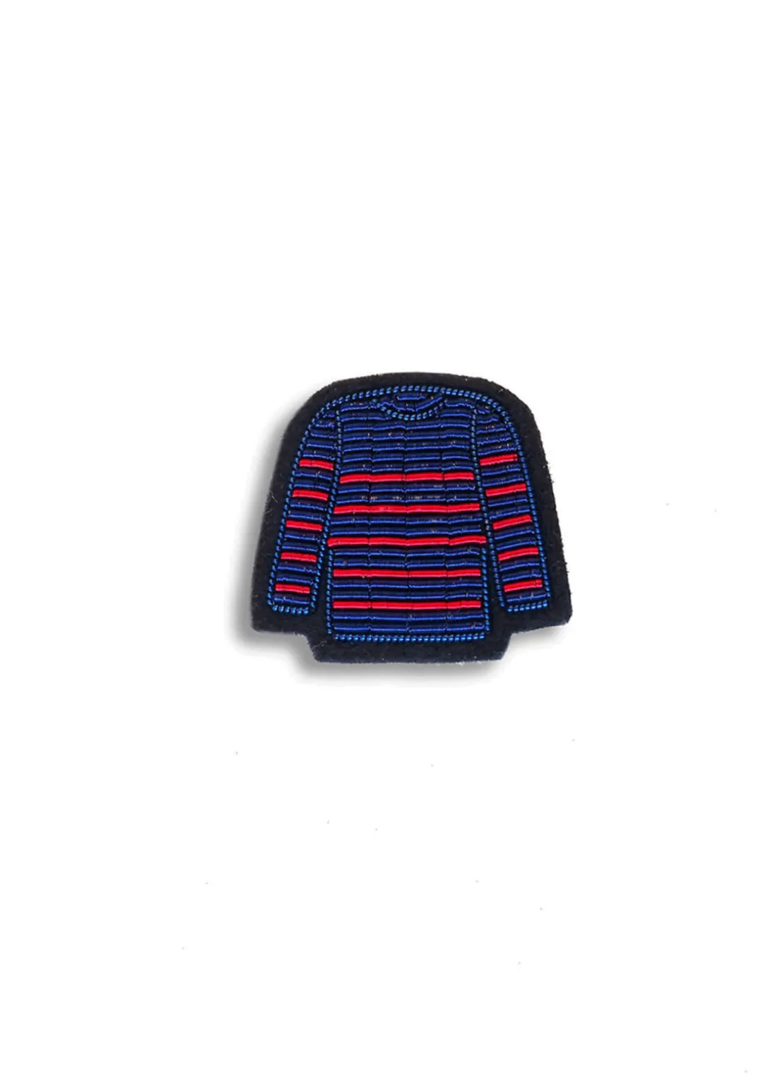 Sailor striped shirt embroidered brooch