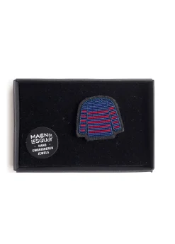 Sailor striped shirt embroidered brooch