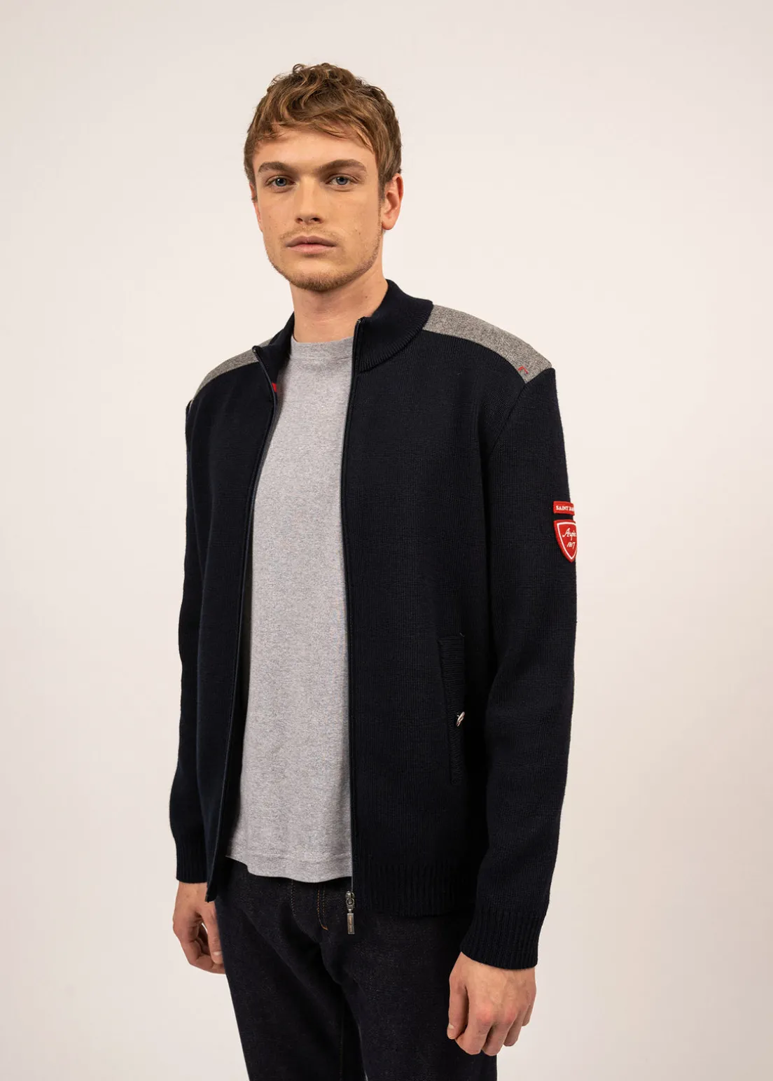 Serac Arpin zipped jacket in wool and wool cloth