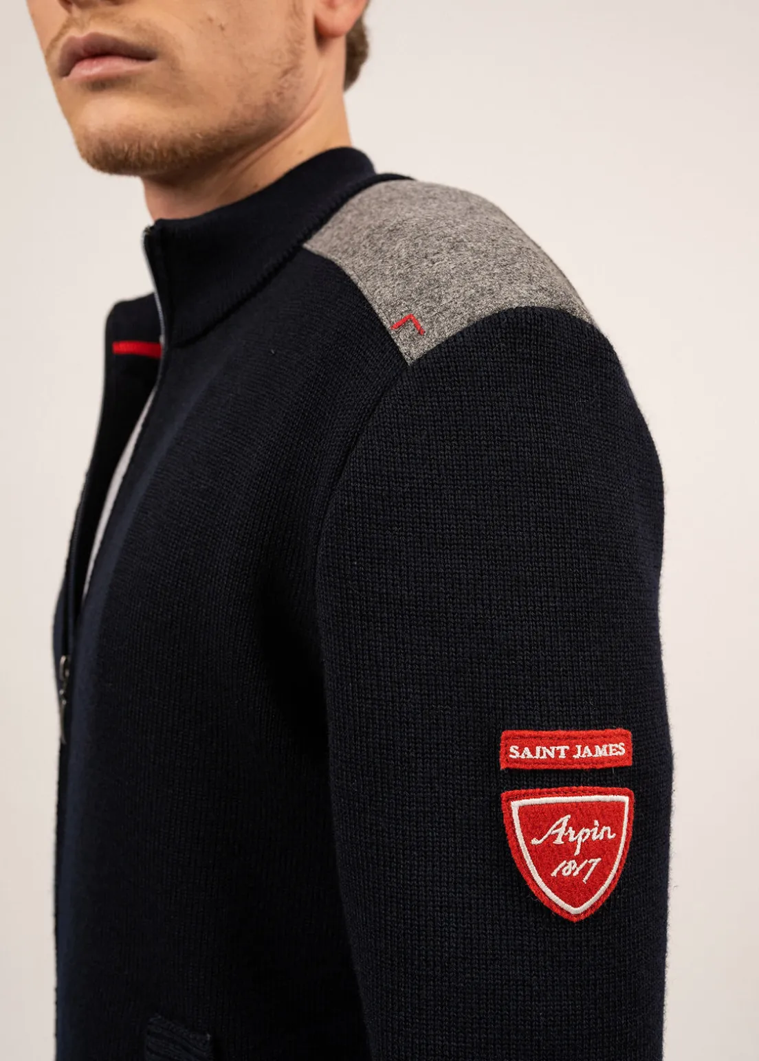 Serac Arpin zipped jacket in wool and wool cloth