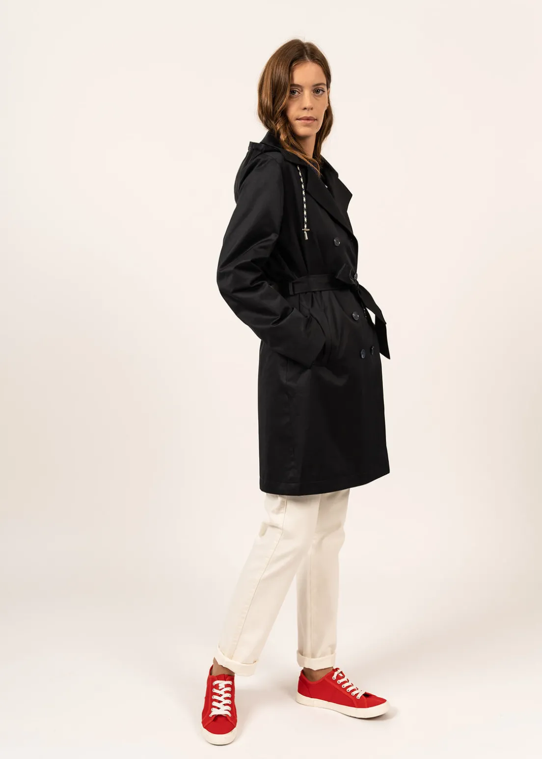 Ste Honorine hooded trenchcoat
