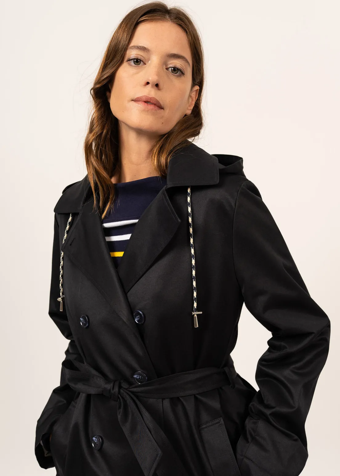 Ste Honorine hooded trenchcoat