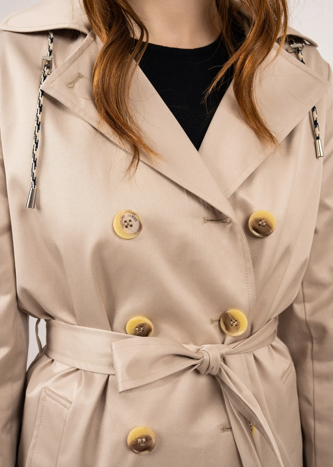 Ste Honorine hooded trenchcoat