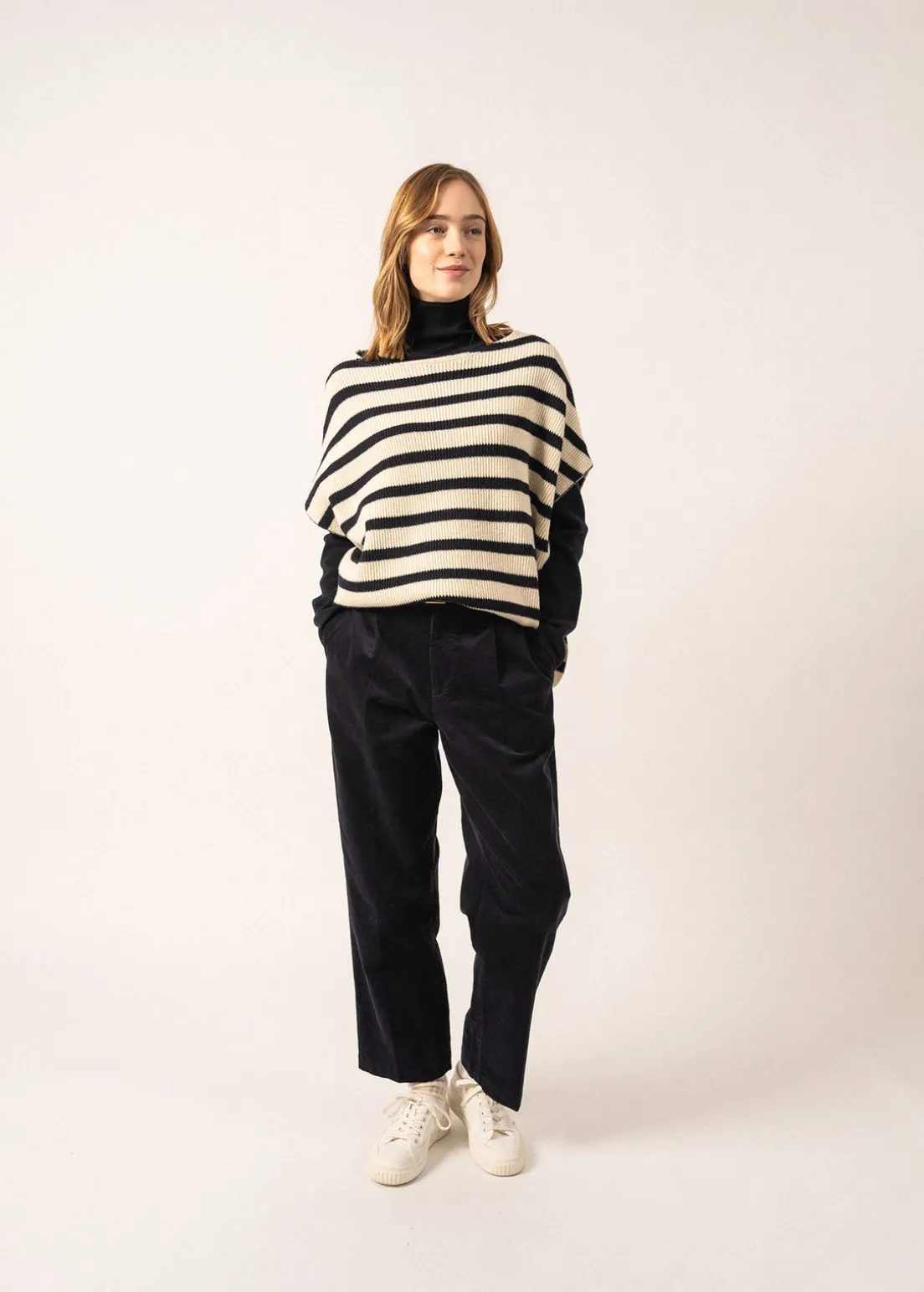 Striped Wool Poncho