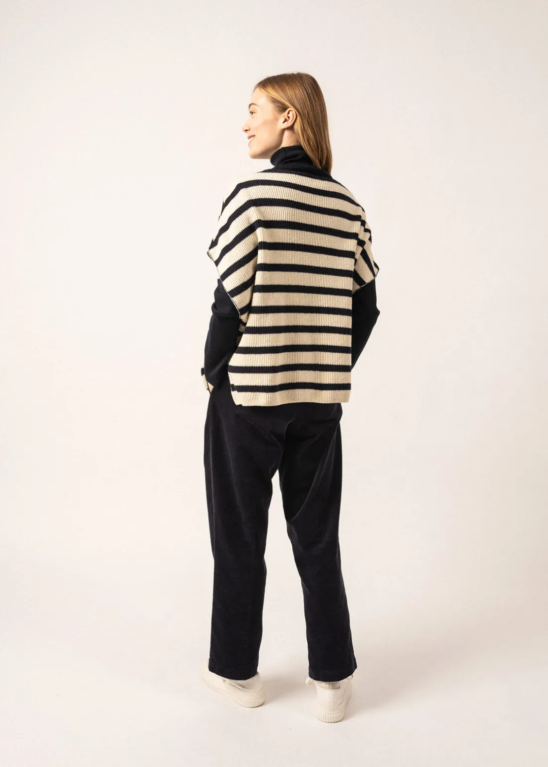 Striped Wool Poncho