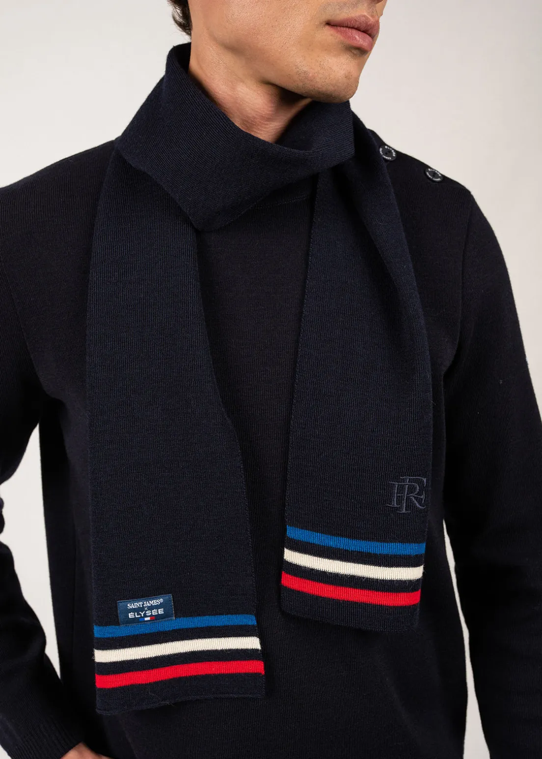 Tricolour wool scarf