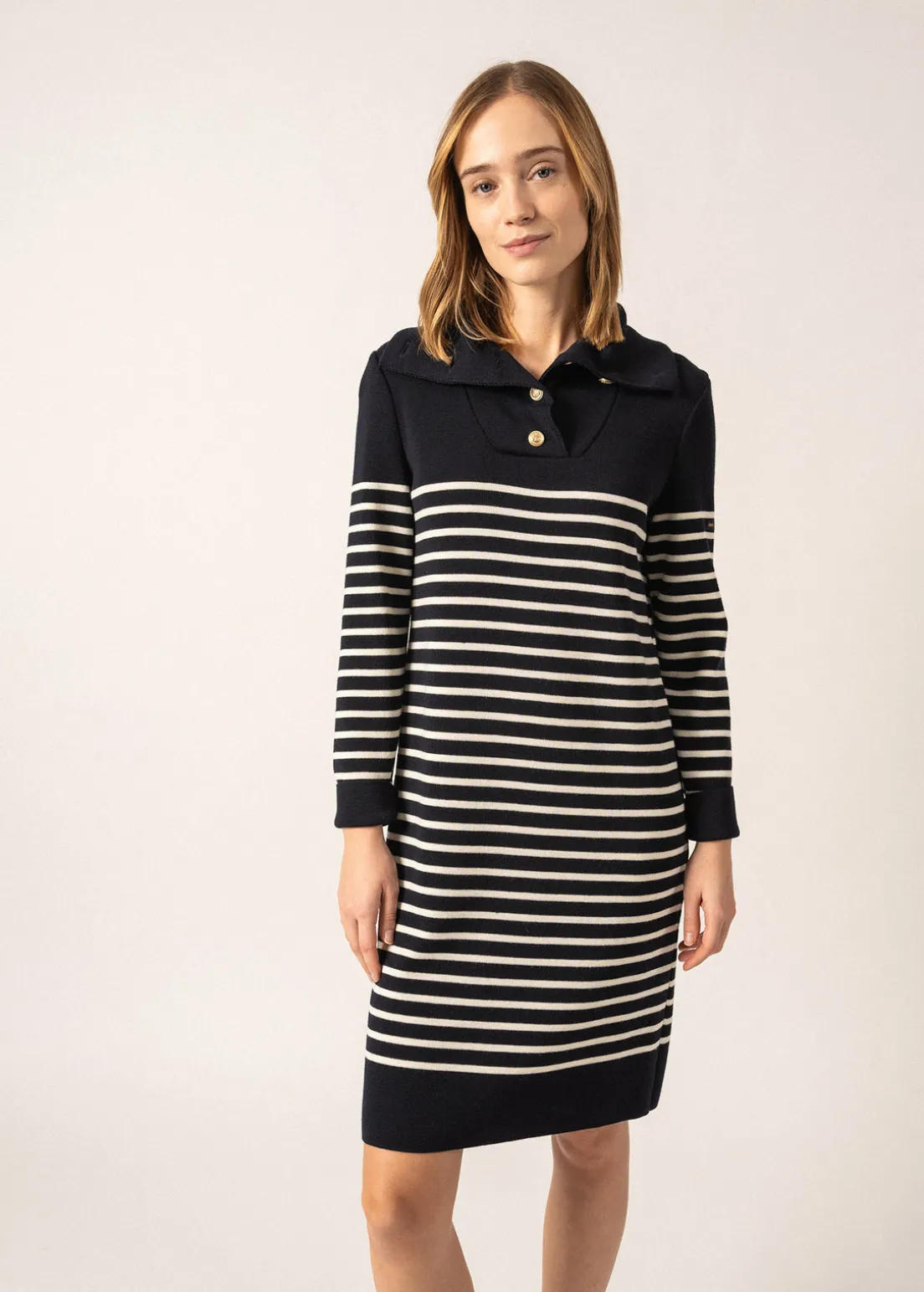 Vague Striped Wool Dress
