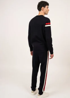 Viking wool pants with contrasting stripes