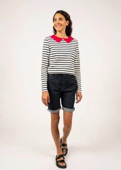 Vire sailor striped shirt with a contrasting collar